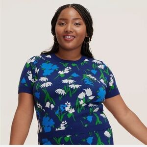 Kate spade x target mixed floral Short Sleeve crewneck sweater | Size small